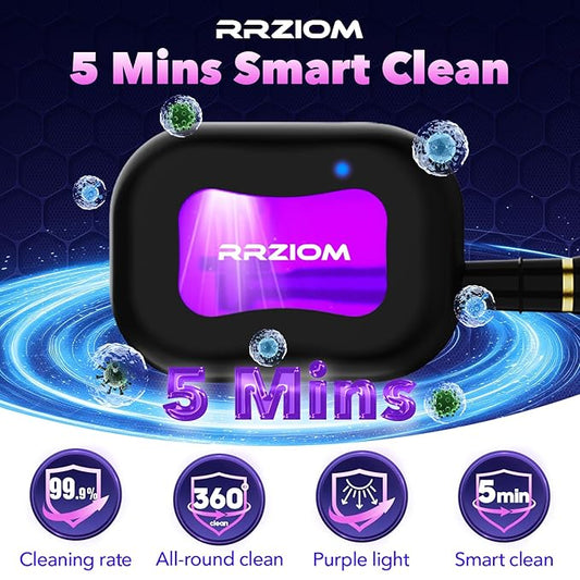 Toothbrush Sanitizer Case, RRZIOM Portable Toothbrush Covers Rechargeable, Rechargeable Toothbrush Cleaner Holder Case for Travel Home, Detachable Toothbrush Cover Cap for All Toothbrushes (Black)