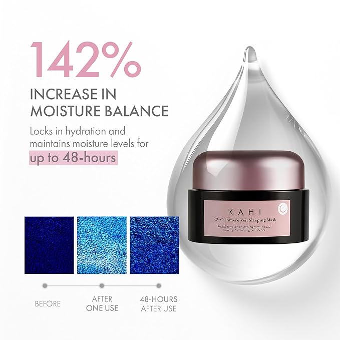 KAHI CV Cashmere Veil Sleeping Mask - Age-Defying Overnight Face Mask with Prestige Beluga Caviar Oil - Tightening & Smoothing Luxury Korean Skincare 1.69 fl oz