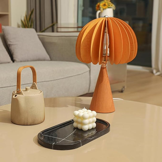 Adolif 2Pcs Black Marble Vanity Tray, Oval Marble Tray for Bathroom Storage Home Decor, 12 x 6 Inch