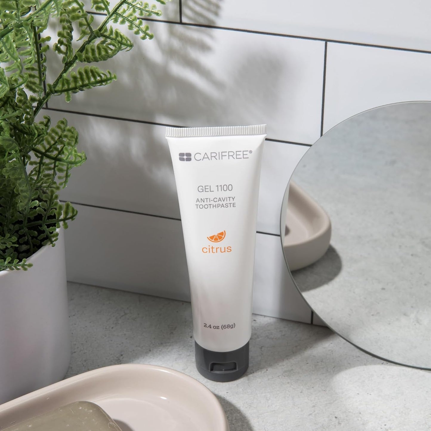 CariFree Gel 1100, Citrus Flavored, Anti-Cavity Fluoride Toothpaste with Nano Hydroxyapatite for pH Neutralization, Cavity Prevention & Enamel Protection, Dentist Recommended,(2.4 Ounce (Pack of 2)