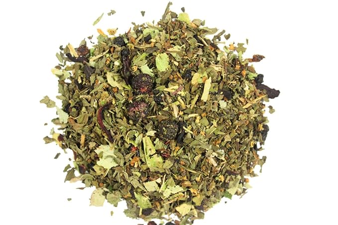 Nelson's Tea - Blueberry Acai Mojito Tea - Caffeine-Free - Herbal Loose Leaf - Spearmint, Elderberry, Hibiscus, Elderflower, Peppermint, Echinacea, Dandelion Root, Nettle, and Blueberries (Sample 0.3 Oz)