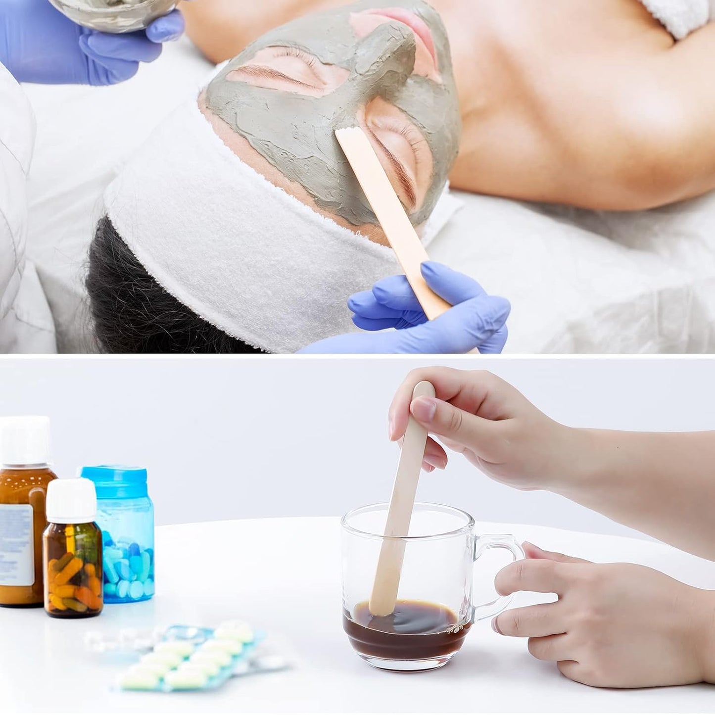 JMU Tongue Depressors 200 Count, 6" Tongue Blades Wooden Non-sterile (2 Boxes of 100)