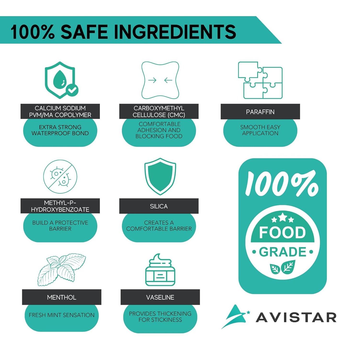 Extra Strong Denture Adhesive Cream, 12 Hour Hold Dental Glue, Waterproof, Zinc & Fluoride Free, Easy Apply Nozzle, Seals Food Out for Comfort, Mint Flavor (6 Pack, 8.4 Fl Oz)