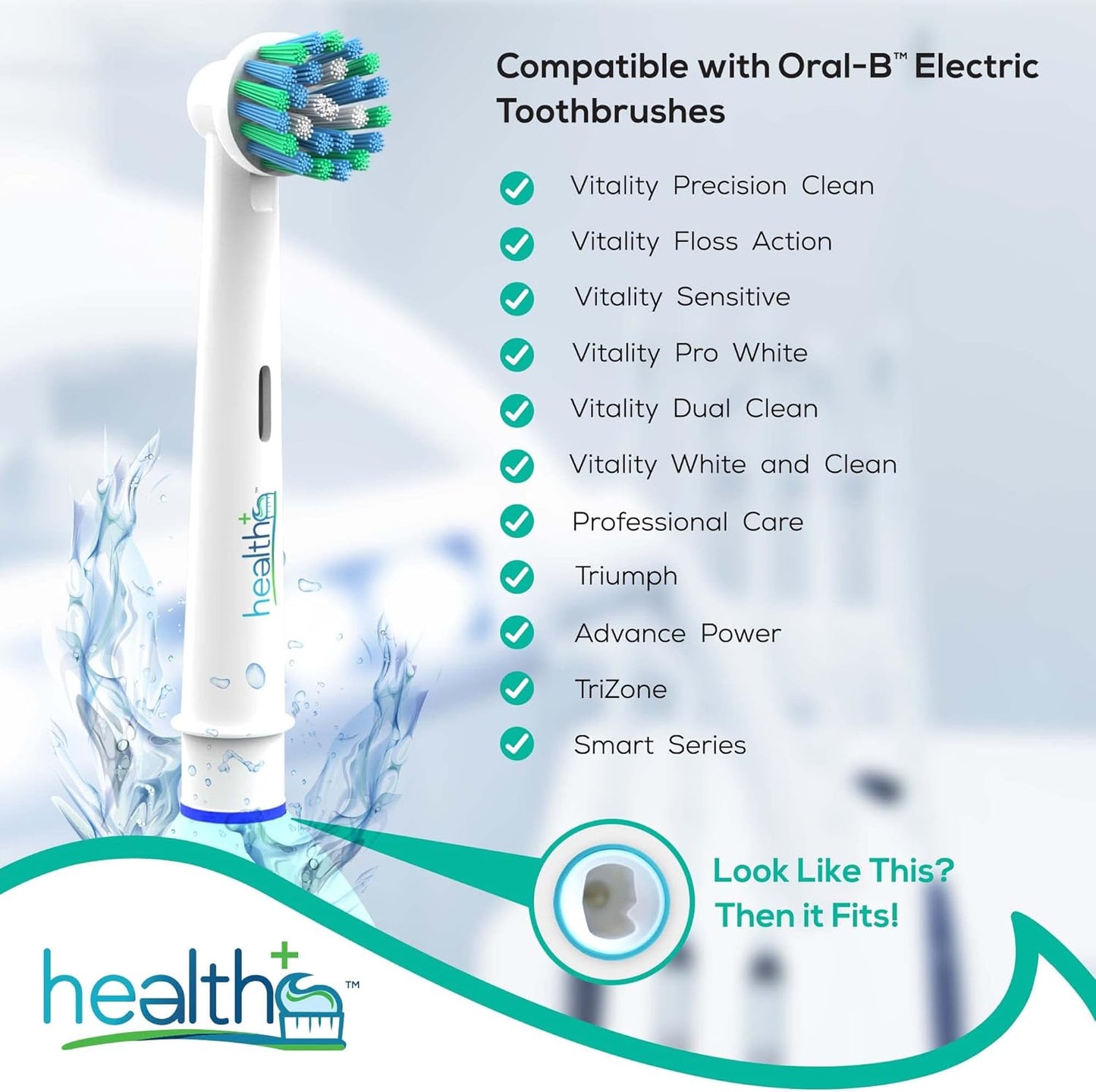 Compatible Oral-B Replacement Brush Heads - Variety 6-Pack Generic | Electric Toothbrush Heads with Dupont Bristles | Sensitive, Ortho, Powertip, Whitening, and Normal Brush Heads