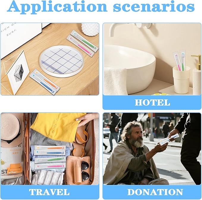 Newday 100 Pack Kids Toothbrush Bulk Soft Bristles Toddler Cute Toothbrush with Suction Cup, Includes Travel Covers, Individually Wrapped Toothbrushes for Kid Home School Daycare Camp (Shark)