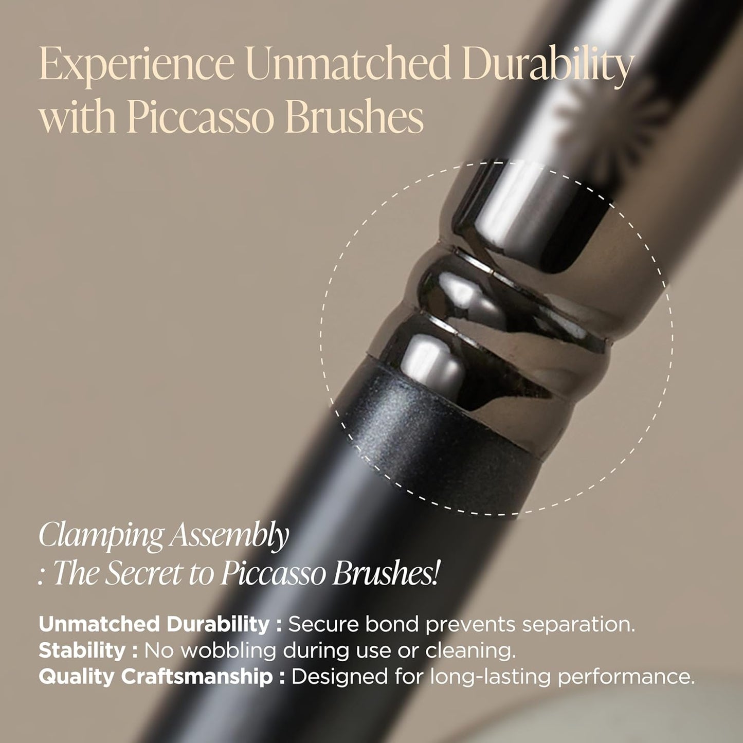 Piccasso FB20 Foundation Brush – Flat Makeup Brush for Liquid & Cream Foundation, Soft Synthetic Bristles for Seamless and High-Coverage Face Makeup, Professional Korean Beauty Tool for Daily Use