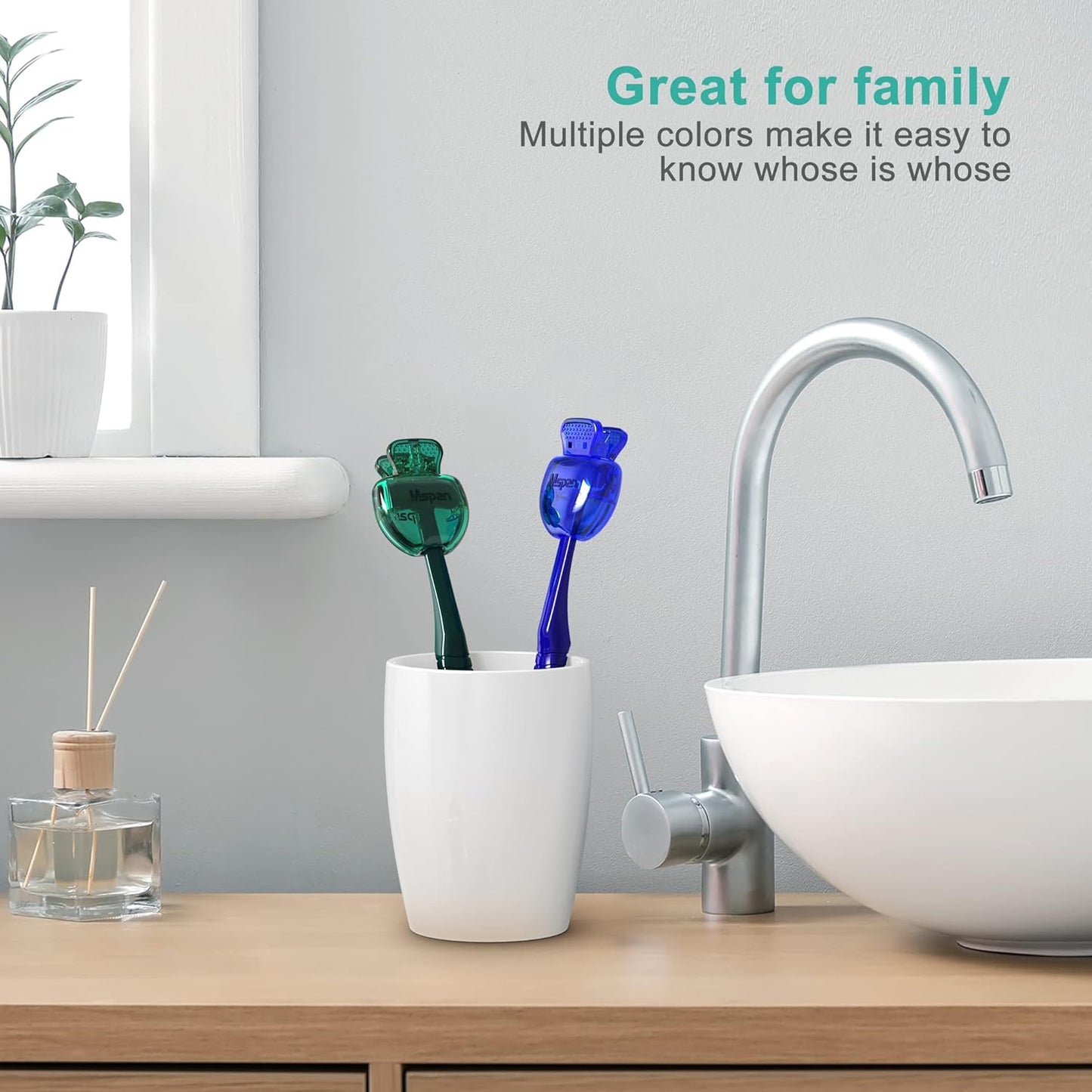 Mspan Tongue Scraper Cleaner Brush: Tongue Cleaning Scrubber with Plastic Travel Case Cover for Adults Kids - Dental Clean Bad Breath Kit 2 Pack