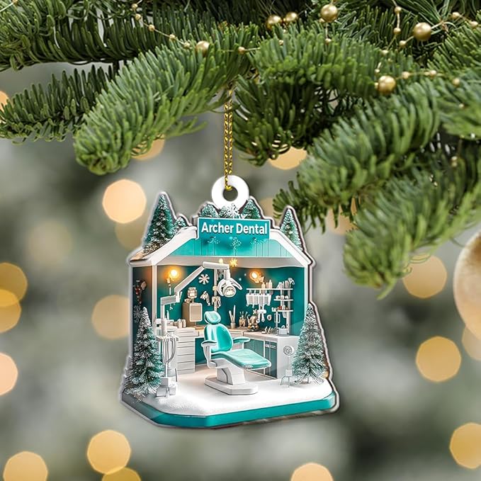 Custom Dentist Christmas Ornaments, Personalzied Christmas Dental Gifts, Custom Dentist Ornaments, Personalized Hanging Decor Dental Gifts 03
