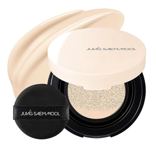 JUNG SAEM MOOL [ Mini ] Essential Skin Nuder Cushion Mini 13W Fair Ivory 0.17 Fl Oz, Natural Radiant Finish Cushion Foundation with Buildable Coverage, Lightweight Texture, Korean Foundation Makeup