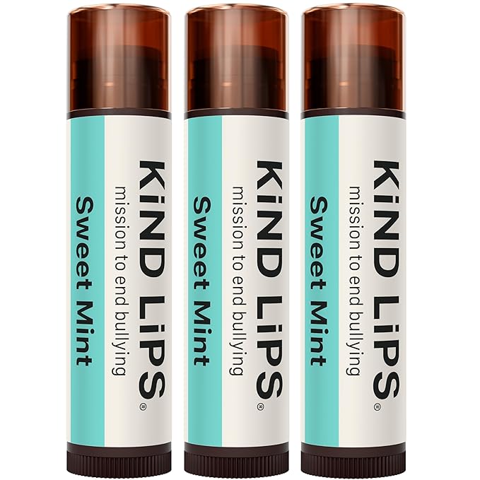 Kind Lips Sweet Mint Lip Balm 3-Pack - USDA Organic, Natural Chapstick Alternative for Dry Lips | Gluten-Free, Cruelty-Free