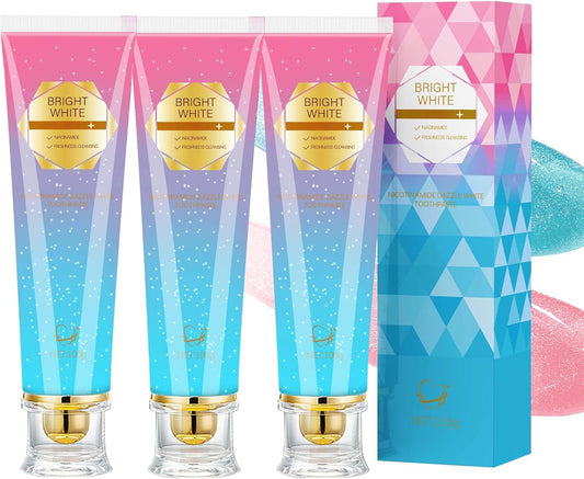 Niacinamide Whitening Toothpaste，Mild Mint for Fresh Breath,24-Hour Fresh Breath,Triple Brightening Niacinamide-Infused Toothpaste，Fluoride-Free Formula Suitable for Sensitive Teeth (3)