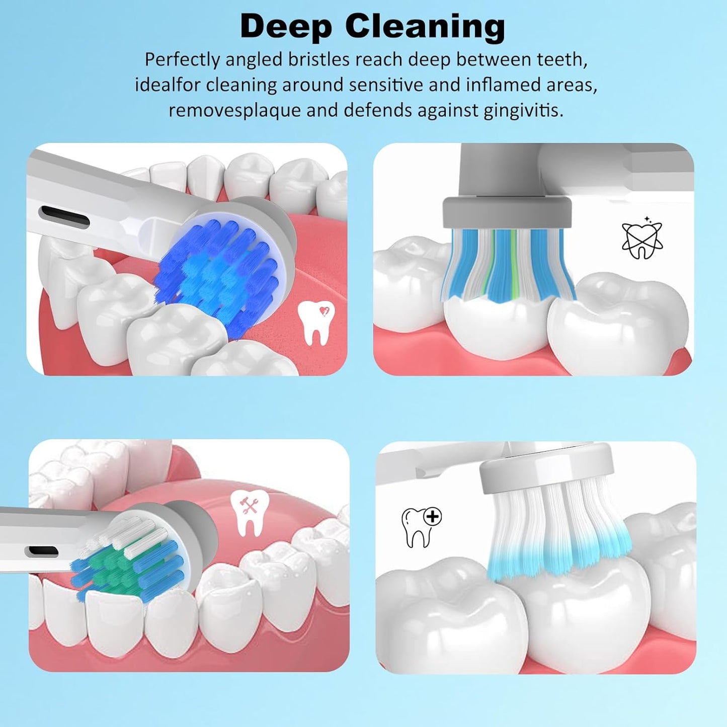 Replacement Heads Compatible with Oral B Braun Electric Toothbrush, 16 Pcs Professional Replacement Heads for Oral B Toothbrush, Brush Heads for Oral B Pro 1000/1500/7500/3000/7000/8000/500