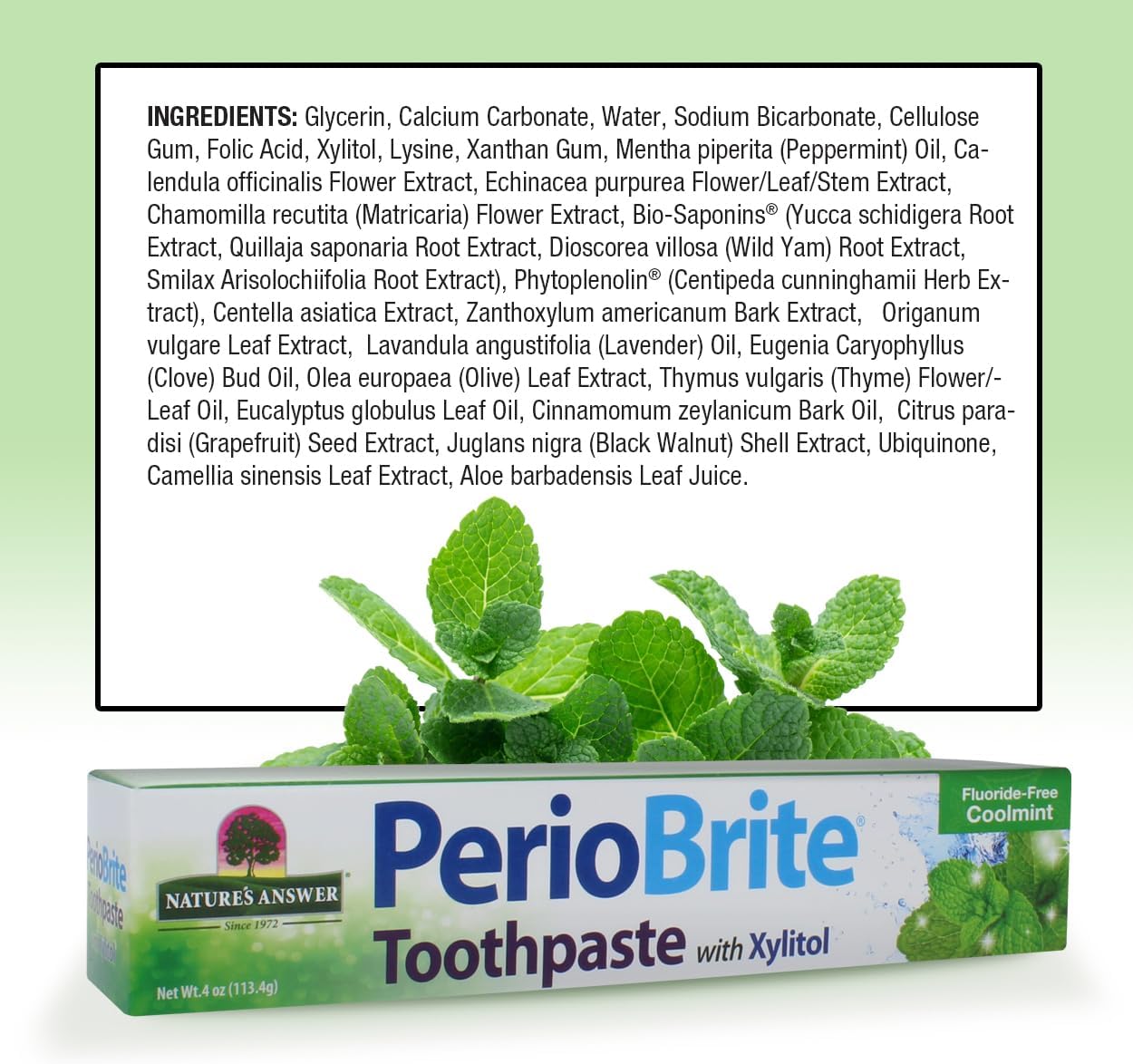 Nature's Answer Periobrite Toothpaste, Cool Mint, 4 Ounce, 3 Count Nature's Answer Periobrite Toothpaste, Cool Mint, 4 Ounce