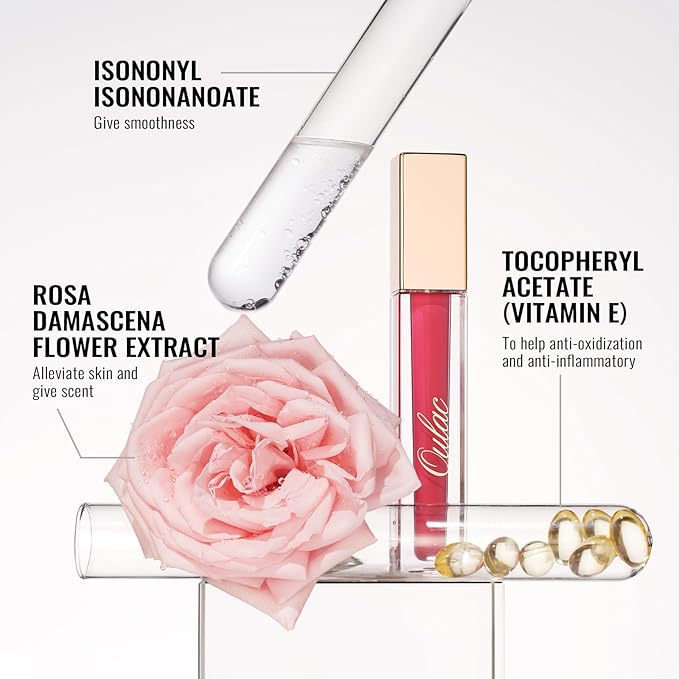 Oulac Red Matte Liquid Lipstick for Women, Long Lasting Lipstick Waterproof Lip Stain, No Transfer, Creamy High Pigmented Formula with Rose Oil, Vegan & Cruelty-Free MS07