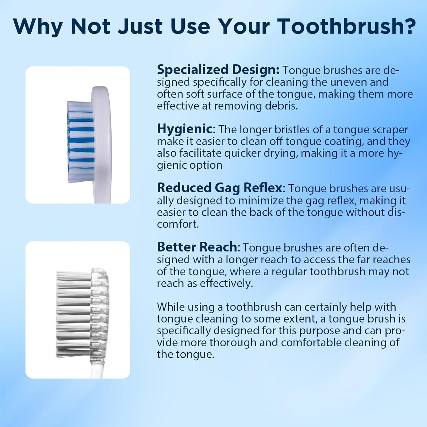 Tongue Brush (6 Pack), Tongue Cleaner for Adults & Kids, Oral Hygiene Essentials