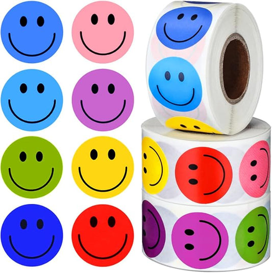1500 Pcs Smiley Face Stickers Motivational Stickers for Teachers (Macaron-3 Pack)