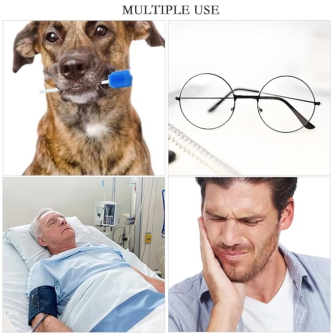 100Pcs Disposable Mouth Sponge Swabs Elderly Kids Adults Tooth Mouth Cleaning Individually Wrapped (Blue)