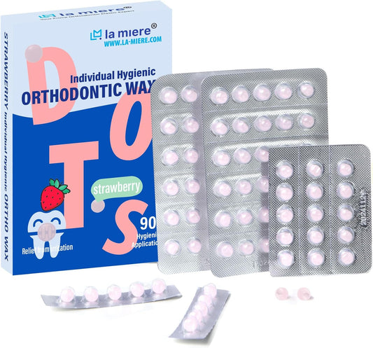 LA MIERE Orthodontic Wax for Braces Wax Dots 90 Individual Hygienic Packaging Dental Wax Strawberry