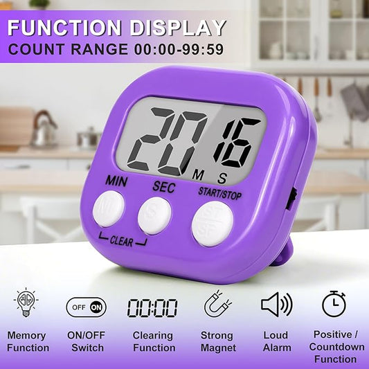 ZILLEEN Classroom Timer for Kids Teachers 2 Pack Digital Timers, Purple & Pink