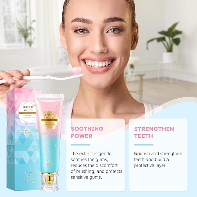 Niacinamide Whitening Toothpaste, Niacinamide Toothpaste with Natural Gentle Care Deep Stain Removal Clean, It Has a Powerful Effect of Whitening Teeth (1PC)