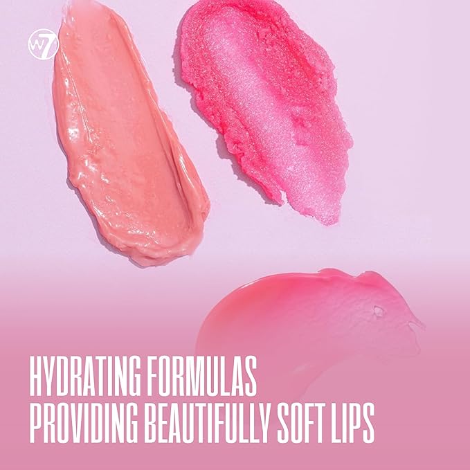 W7 Sweet Dreams Lip Care Gift Set - Overnight Mask, Balm & Scrub - Strawberry