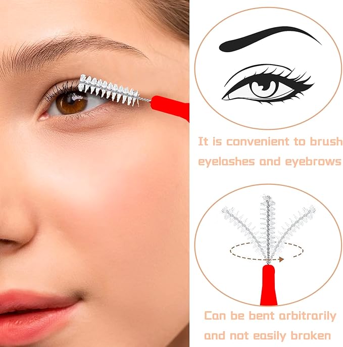 GOUWEIBA 100 pcs Braces Brush Disposable Interdental Brush Toothpick Dental Flossing Head Oral Dental Hygiene Flosser Tooth Cleaning Tools (Mixed Color)