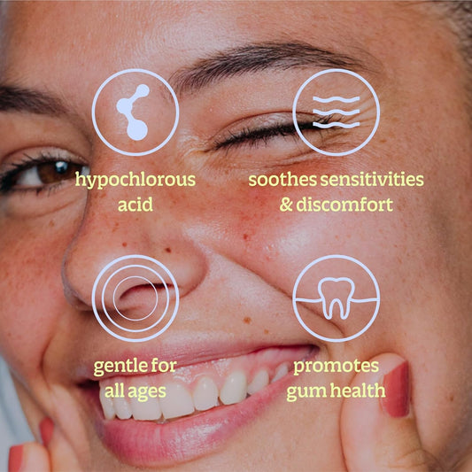 BRIOTECH Oral Swish, Hypochlorous Acid Mouthwash Rinse, Gentle Oral Care Hygiene, Fight Bad Breath, Support Against Plaque, Gum Irritation & Tender Gums, Alcohol & Fluoride Free, 32 fl oz (4 Pack)