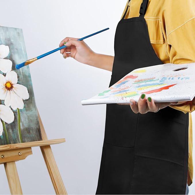 FreeNFond Kids Apron Adjustable Child Apron with 4 Pockets for Baking Painting