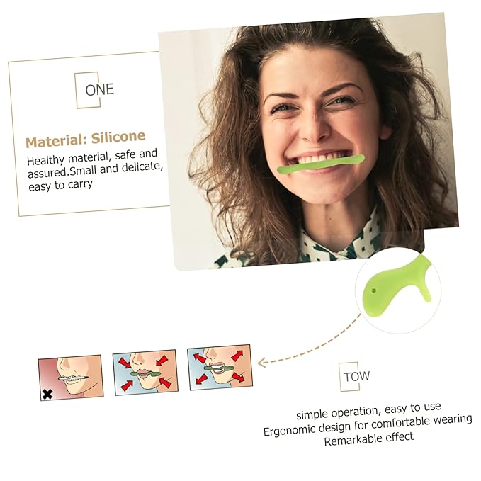 FRCOLOR 2pcs Smile Trainer Silicone Face Portable Mouth Muscle Tightener for Cheek Chin Exercise Healthy Material for Youthful Vibrant Faces Easy to Use Compact Design