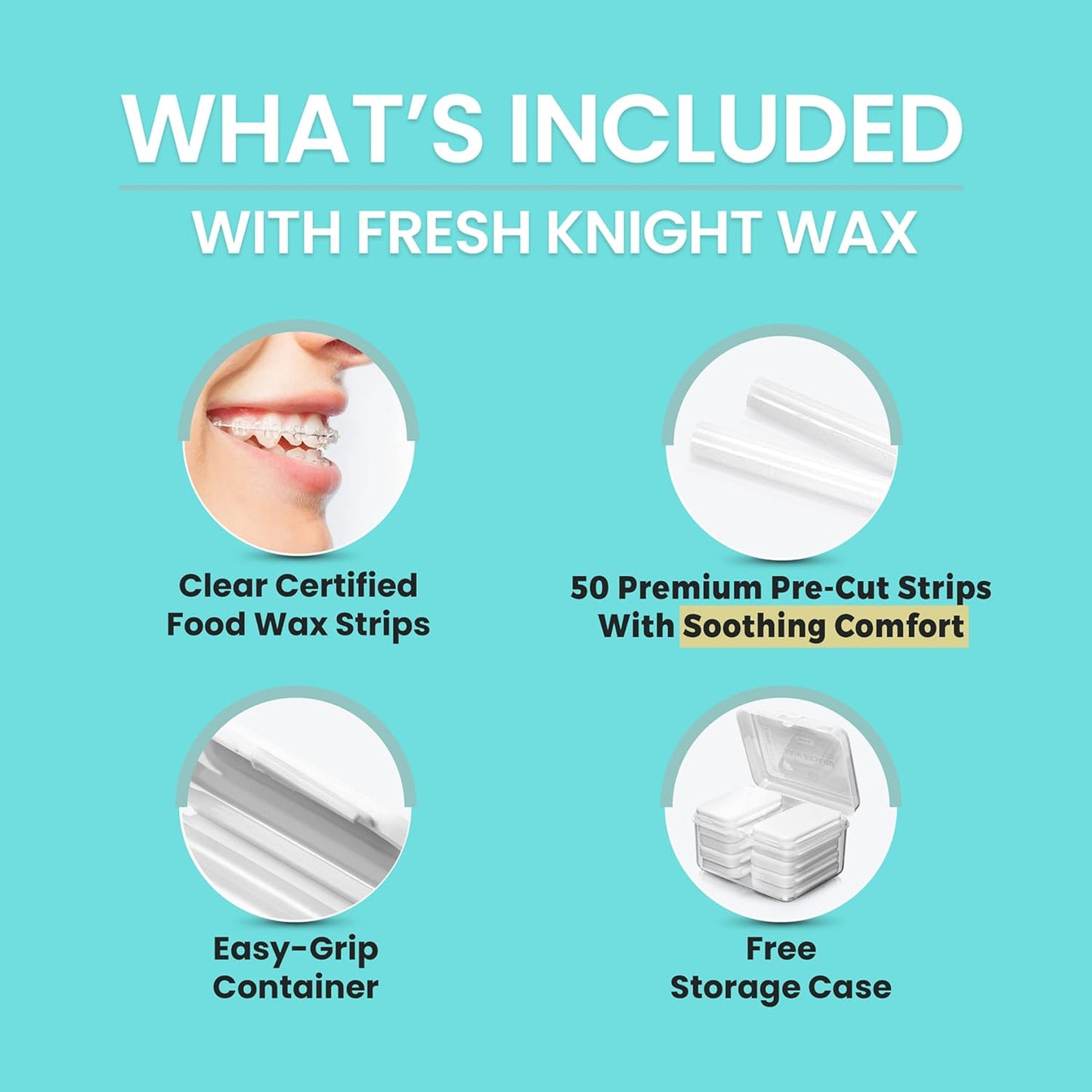Fresh Knight Braces Wax. Dental Wax for Braces & Aligners - Premium Orthodontic Strips Food Grade (Aloe Green)