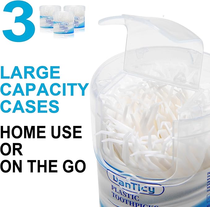 Interdental Toothpicks, Disposable Plastic Curved Hook Toothpicks, Ultra Teeth Cleaning Tool for Daily Care of Removes Plaque and Debris Between Your Teeth 600PCS (Pack of 3)