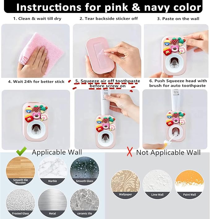 Automatic Kid Toothpaste Dispenser for Shower,Toothpaste Squeezer for Kids & Family, is Wall Mounted Bathroom Decor by Mr. Thumbs (1pc,Astronaut #2)