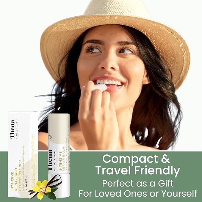 Organic Lip Treatment Balm Ultra Hydrating & Nourishing Care for Dry, Chapped, Cracked Lips & Skin, Visibly Smooths Wrinkles & Fine Lines, Natural Skin Care, 3 Pack Gift Set, Women & Men