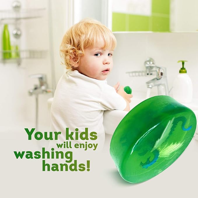 Relaxcation 1 Soap Bar For Kids With Toy Inside Cute Dragon Surprise - Natural Green Apple Kids Soap - Safe For Skin - For Hand, Face and Body Wash - Handmade in USA