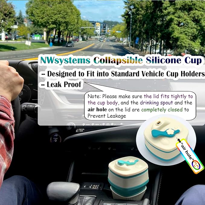 Collapsible Silicone Cup, Safe & Portable, for Hot & Cold Drinks, 18.6 oz (550 ml) - Travel, Camping, Office, and More – Turquoise Blue