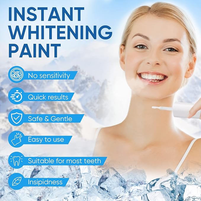 Tooth Paint, Teeth Whitening Paint, Instant White Tooth Paint, Tooth Polish Uptight White, Portable and Simple