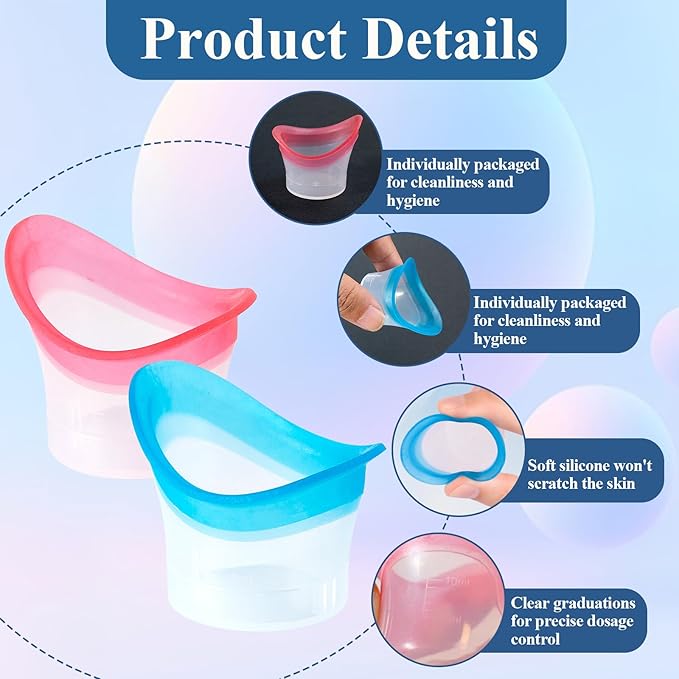 20pcs Eye Wash Cups Cleaner Eye Wash Kit for Rinse Portable Care Tool with Storage Container Silicone Eye Wash Cup for Quick Cleaning Relief Tired Dust Cleaning Makeup Irritants