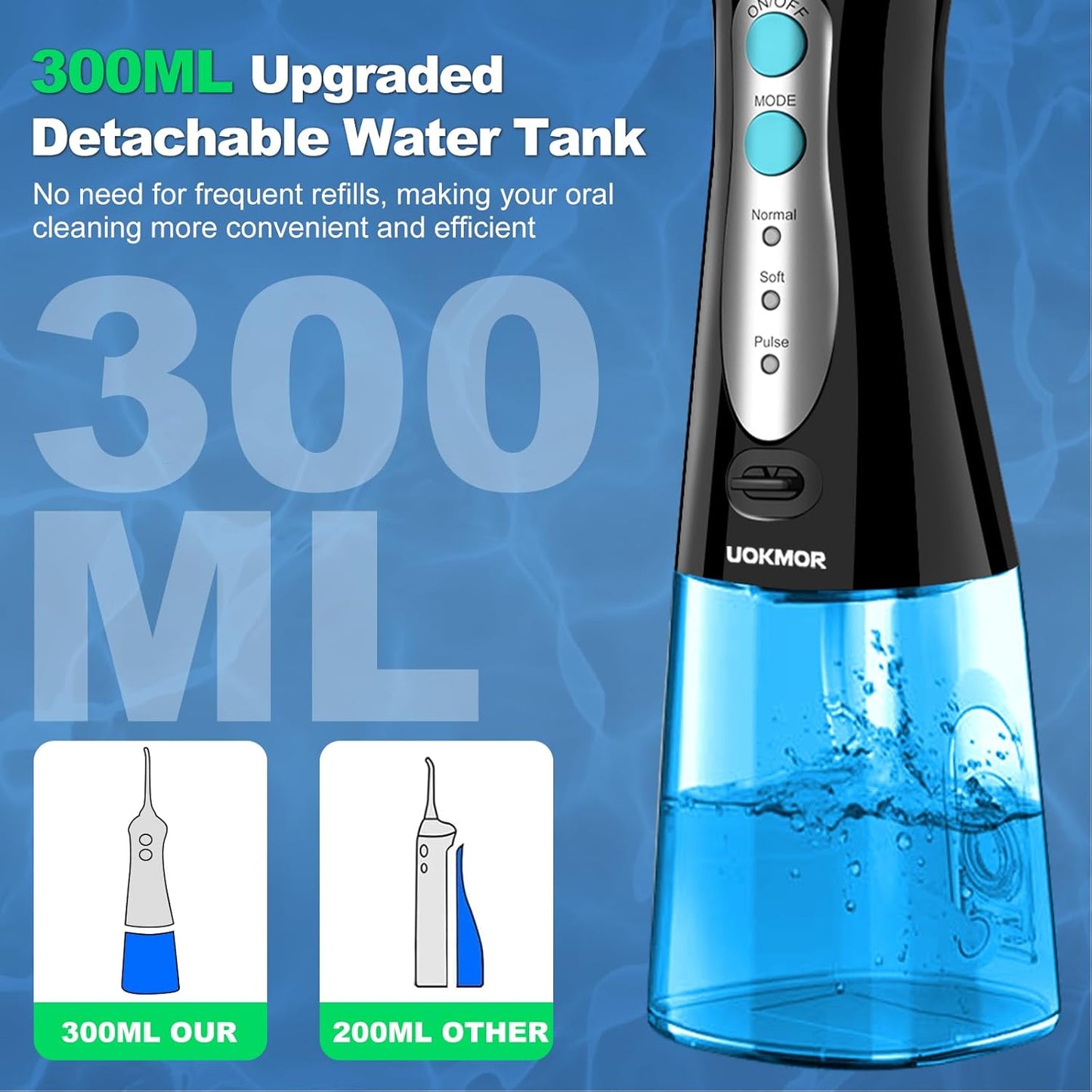 Travel Water Flosser Cordless for Teeth: Adults Dental Oral Irrigator for Braces Portable Flossers Cleaning Picks