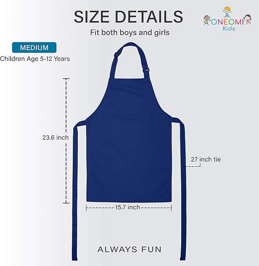 Kids Apron, Medium, 100% Cotton With An Adjustable Strap to fit All Ages