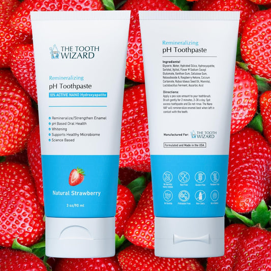 pH Balancing Toothpaste | Natural Strawberry Flavor | Fluoride-Free | SLS-Free | Gentle Whitening | Supports Healthy Oral Microbiome | 3 Pack