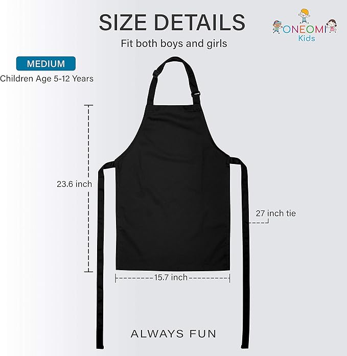 Kids Apron, Medium, 100% Cotton With An Adjustable Strap to fit All Ages