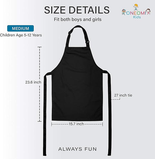 Kids Apron, Medium, 100% Cotton With An Adjustable Strap to fit All Ages