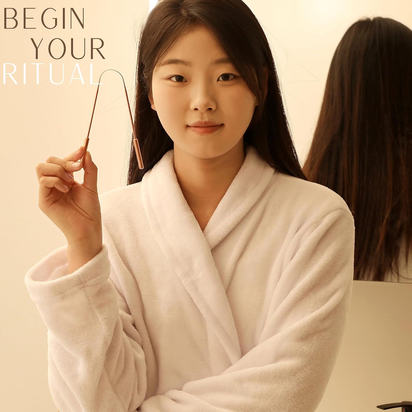 Copper Tongue Scraper for Adults – 100% Pure Copper Tongue Cleaner for Fresh Breath & Oral Hygiene – Ayurvedic Tongue Scraper with Travel Pouch – Handcrafted in India by Nude Ritual