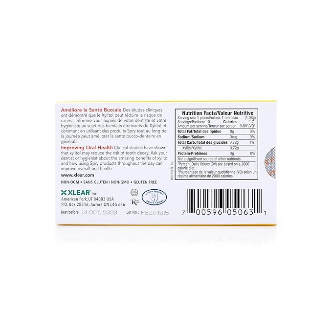 Spry Fresh Natural Xylitol Chewing Gum Dental Defense System - Aspartame-Free, Sugar-Free, Non-GMO, Gluten-Free (Fresh Fruit, 10 Count Blister Cards - Pack of 20)