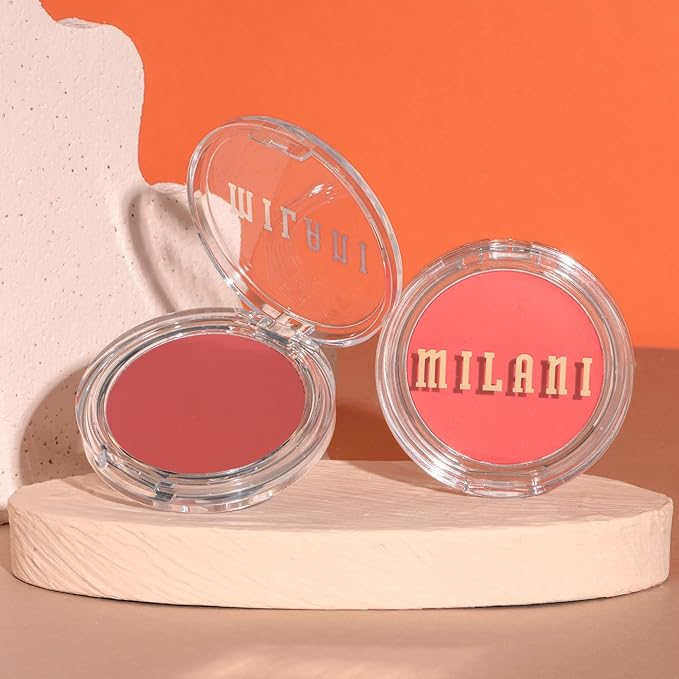 Milani Blush Makeup – Cheek Kiss Cream Blush for Cheeks, Buildable Cream-to-Gel Blusher & Lip Tint, Dewy Natural Color, Hydrating - Blushing Berry