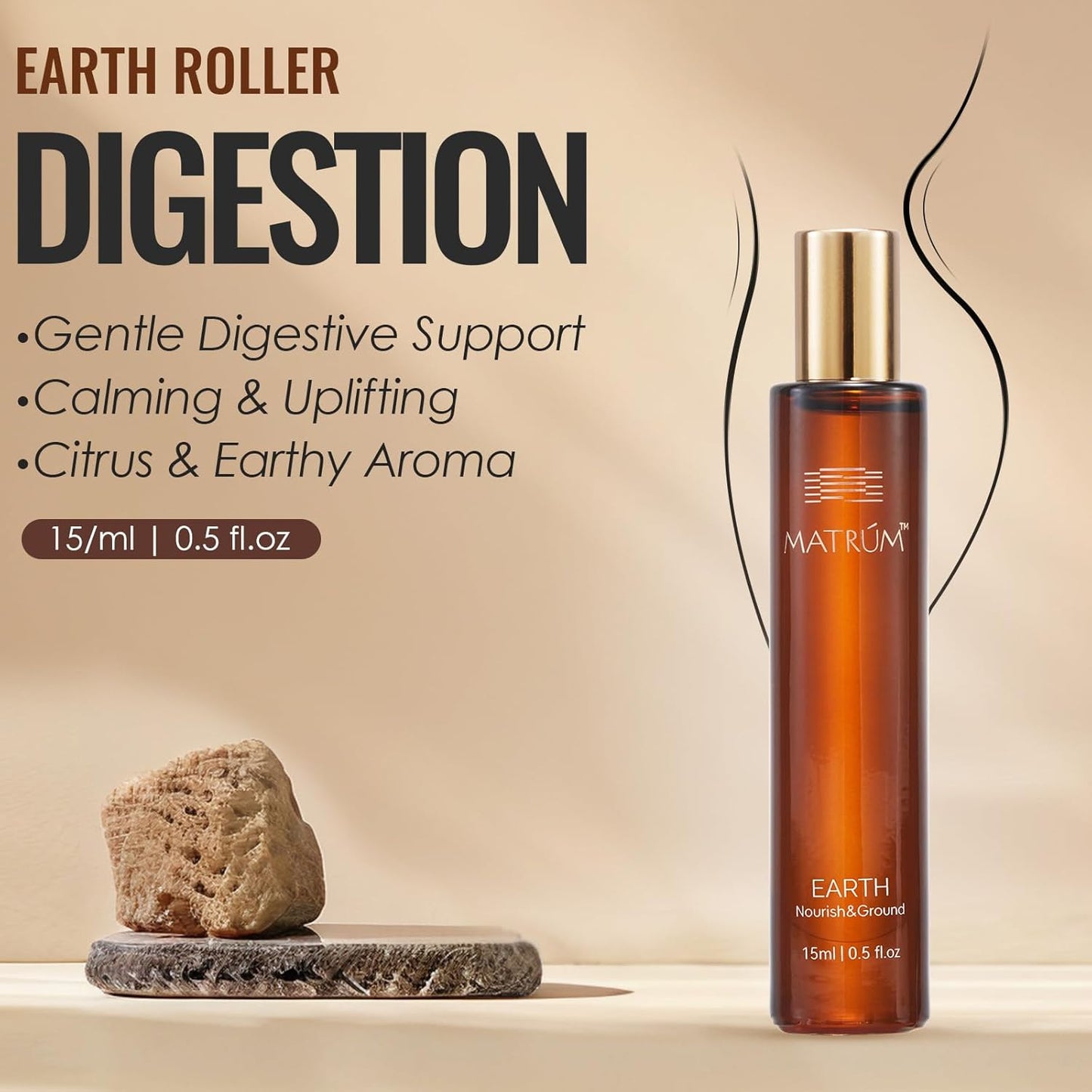 MATRUM Deep Relax & Ease Anxiety Essential Oil Roll On Set, 100% Pure Aromatherapy Oils for Stress Relief, Calming & Emotional Balance, Pet Friendly, Portable, Wood & Earth Duo, 1 Fl Oz