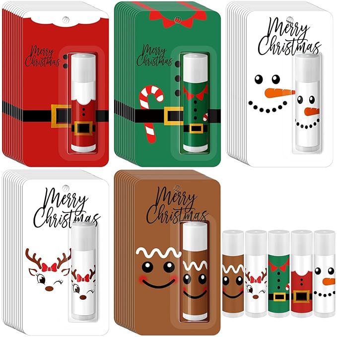 15 Pack Christmas Lip Balms Bulk Merry Christmas Party Gifts Favors Stocking Stuffers Holiday Lip Balms Employee Staff Team Appreciation Gifts Thank You for Teacher Coworkers