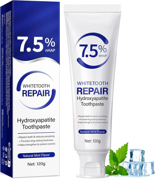 Hydroxyapatite Toothpastes for Enamel Protection and Tooth Strengthening, with Gentle Mint, Provides Long-Lasting Fresh Breath, Daily Use for Oral Health, 4.23 OZ
