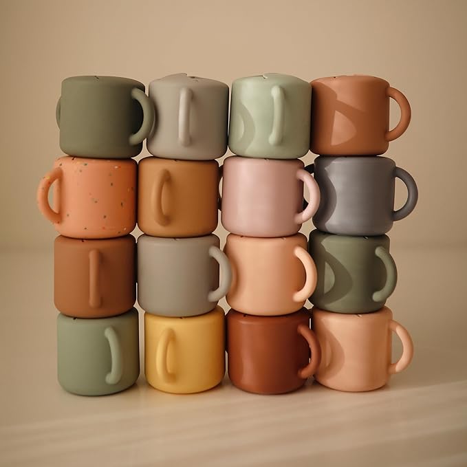 mushie Silicone Snack Cup | Spill Proof Food Container for Toddler and Baby (Vanilla Confetti)