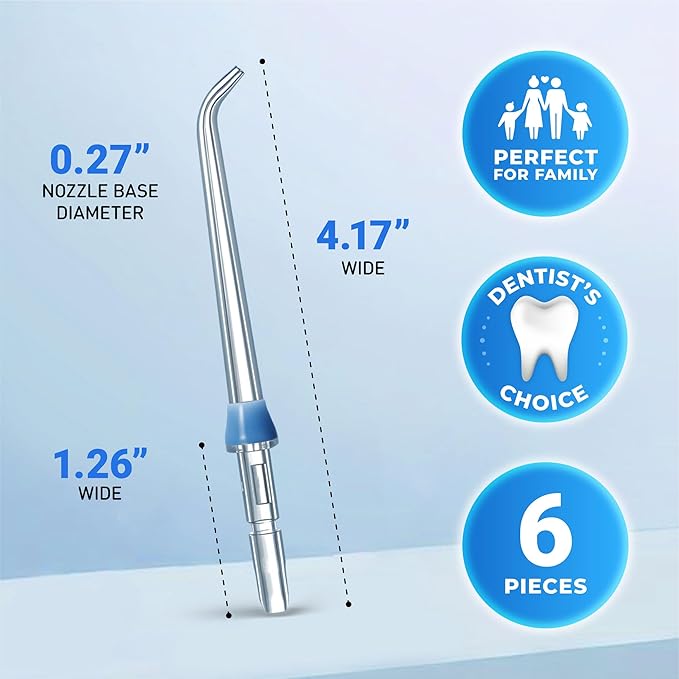 Water Flosser Replacement Tips for Waterpik, Replacement Heads for Waterpik (6 Classic Jet Tips)